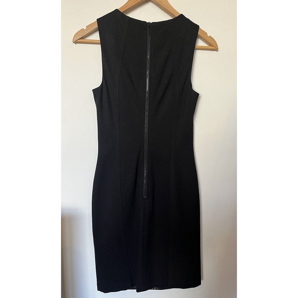 Trina Turk Black Leather Front Sleeveless Dress Size 0 - Picture 5 of 8